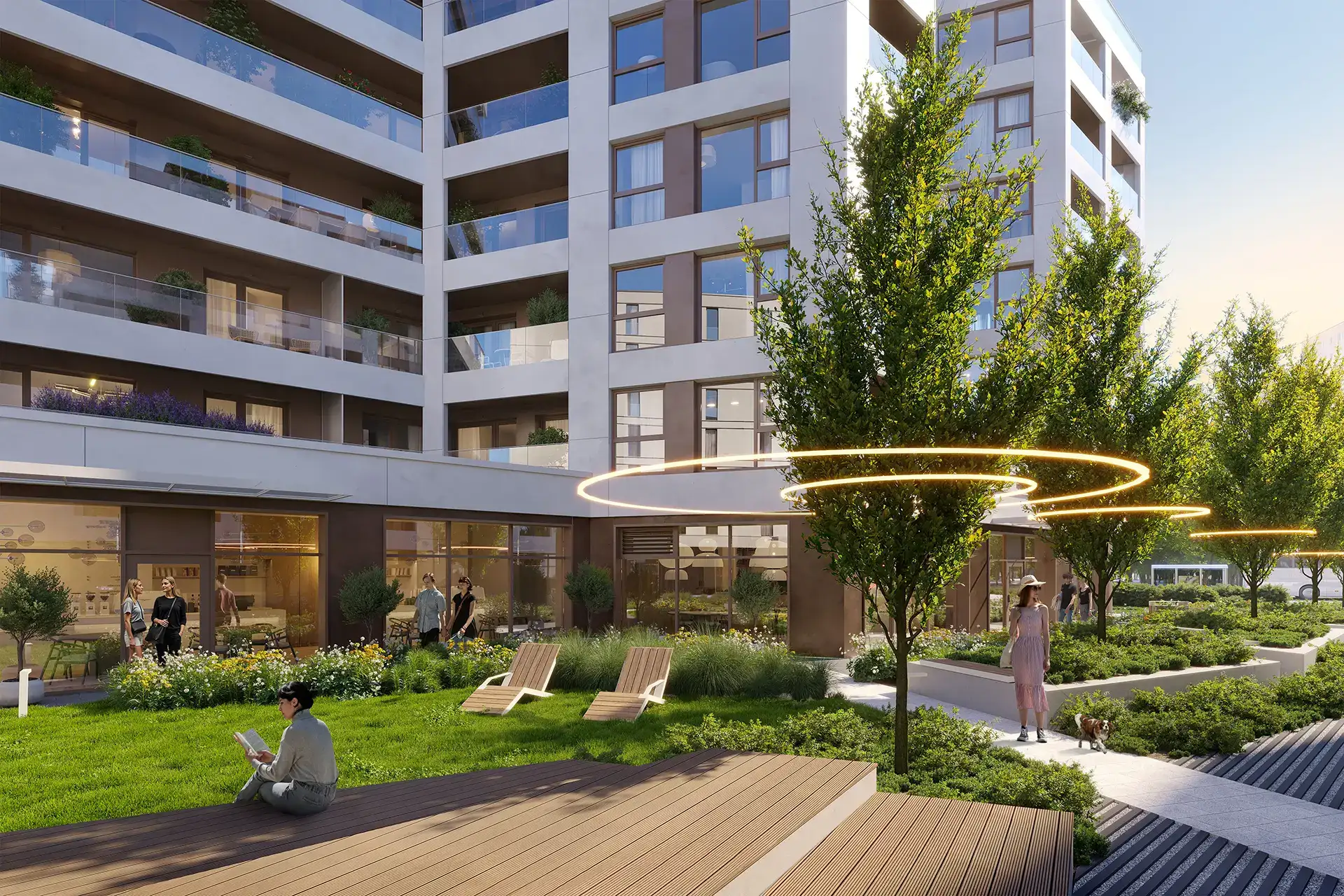 Patio inwestycji Cynamonowa Ursynów, Warszawa Ursynów